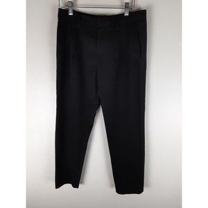Mango Suit Women's Black Cropped Straight Leg Dress Pants Unlined Lightweight 2